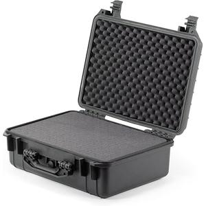 Waterproof Hard Case - Crushproof & Dustproof - Foam Protection - Pressure Equalization Valve - Portable Protective Storage Box for Travel, Hunting, Military, Tactical - 19-Inch (Black)