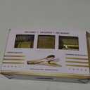 N9R 300PCS Gold Plastic Silverware, Heavy Duty Gold Plastic Cutlery Set Disposable Flatware Dinnerware, 100 Forks, 100 Spoons, 100 Knives, Perfect for Party, Wedding and Daily Use