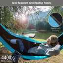 Camping Hammock with Mosquito Net Rain Fly Heavy Duty Tree Strap Nylon Parachute Single Double Hammock Tent Waterproof Rainfly Set for Camping Backpacking Backyard Patio Hiking Travel Outdoor