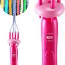 Enhon Cord Maker Portable Fringe Twister, Handheld Cord Maker for Craft Yarn Making Twister for Beginners (Patent Pending)(Pink)