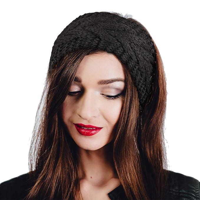 Pangda 5 Pieces Women's Cable Knitted Headbands, Winter Chunky Ear Warmers Suitable for Daily Wear and Sport (Assorted Color)