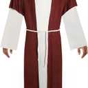 Jesus Costume Adult Men Biblical Robe Set Authentic Nativity Scene Disciple Halloween Christ Costume, Large