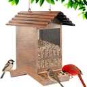 Large Bird Feeder, Extra Large 8 Lbs Capacity with 2-Side Feeding, Weatherproof Wasteproof Hanging Metal Bird Feeders for Outdoor, Easy to Clean & Refill