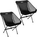G2 GO2GETHER Ultra-Light Folding Camping Chair, All-Aluminum Frame, Surper Breathable Fabric, Easy to Carry, Compact Storage Size (2, Black)