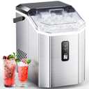 COWSAR Nugget Ice Maker Countertop, Portable Ice Makers with Soft Chewable Ice, 34lbs/24H, One-Click Operation, Auto-Cleaning, Pebble Ice Maker Machine with Basket and Scoop, for Home Kitchen Office