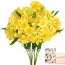 SNAIL GARDEN 2 Bunches 120 Blooms Artificial Daffodils, 18.9Silk Narcissus, Faux Daffodils for Home Garden Office Wedding Party Decor, DIY Flower Arrangements