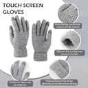 Women Beanie Hat Scarf Gloves Socks Winter Set, Warm Fleece Lined Hat Knit Scarf Touchscreen Gloves Socks 4 Gift Set (Gray)