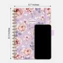 AHGXG Spiral Journal Notebook, 160 Lined Pages, A5 Medium Size (5.7'' x 8.3''), for Women, Journaling, Writing, Work & Office, Hardcover, 100 GSM Thick Paper (Lavender Pink Peony)