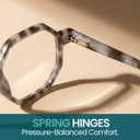 2SeeLife Oversized Hexagon TR-90 Reading Glasses for Men & Women – Medium–Wide Fit, Durable, Spring Hinges, Premium Readers, Gray Tortoise, +1.50