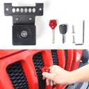 JL Hood Lock for 2018-2025 Jeep Wrangler JL JLU Unlimited 4XE Anti-Theft Hidden Hood Latches Locking Safety Catch Auto Rebound 1 Piece Black with 2 Keys
