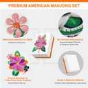 American Mahjong Tile Set - 166 Mah jongg Tiles Game Sets 1.2-inch Complete Cute Travel Mah Jong, Beautiful Pretty 1.2 Majong Only, 3D Carving Mahjongg with Bag and Dice Accessories (Orange)