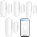 WiFi Door Window Sensor: Smart Contact Sensor with App Alerts, Door Open Detector Compatible with Alexa Google Assistant, Entry Detector Sensor for Home Security and Home Automation (4-Pack)