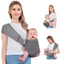 Baby Sling Carrier, Baby Carrier Newborn to Toddler, Mesh Toddler Carrier, Lightweight Breathable Summer Baby Wraps Carrier, Baby Carriers One Size Fits All (Dark Grey)