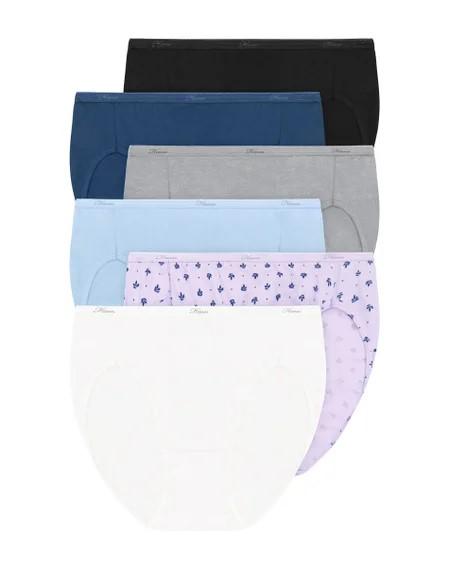 Hanes women's Hi-Cut Panties Pack, Lightweight Cotton Hi-Cuts, 6-Pack 