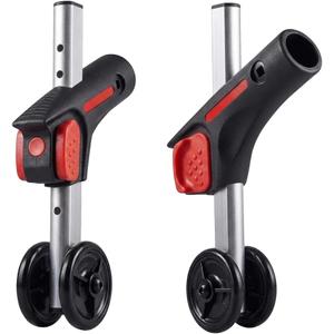 Wheelchair Anti Tip Device, 7-Level Adjustable Aluminum Anti Tippers with Wheels, Universal Rear Anti-Tipping Stabilizer Set for Manual and Electric Transport Chairs, 1 Pair,7/8" (22mm)