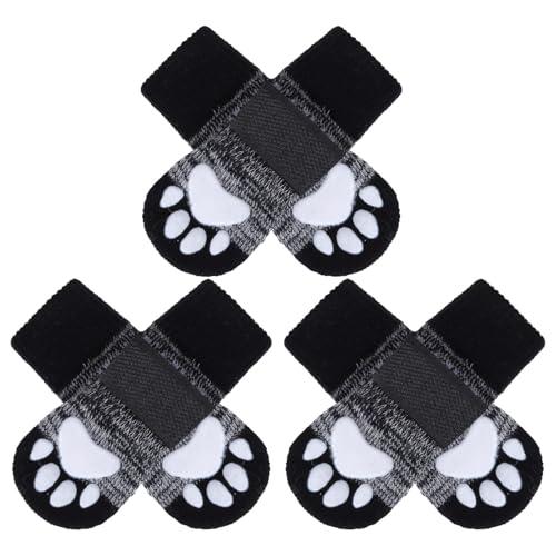 EXPAWLORER 6PCS Anti-Slip Dog Socks to Prevent Licking Paws,Dog Shoes for Hot Pavement,Best Paw Protector Traction Control on Hardwood Floor,Dog Booties for Puppy Small Medium Large Senior Dogs