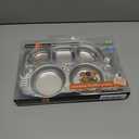 Innobaby Stainless Bus Plate, The Original, Rust Free, Safe Divided Platter, Mom Invented Fun Bus Shape Plate Din Din SMART for Babies, Toddlers and Kids, BPA Free (1 Count (Pack of 1))