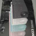 Wireless Keyboard and Mouse Combo - Full-Sized Ergonomic Keyboard with Wrist Rest, Phone Holder, Sleep Mode, 2.4G Quiet Keyboard for PC Laptop, Complete Work Setup for Office or Home -Trueque KM23