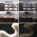 COB LED Strip Light IP67 Waterproof 16.4ft, 6500K Cool White, High Density 2400LEDs, CRI90+, Super Bright Cuttable LED Tape Lighting for Outdoor & Indoor Decorative Lighting