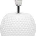 Simple Designs LT2084-WHT Mini Studded Texture Ceramic Bedside Table Lamp, White