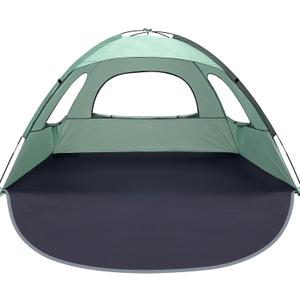 WhiteFang Beach Tent Anti-UV Portable Sun Shade Shelter for 3/4/6/8 Person, Extendable Floor with 3 Ventilating Mesh Windows Plus Carrying Bag, Stakes and Guy Lines (Mint Green)
