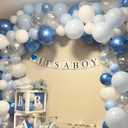 KARLURE Blue Balloon Arch Kit Garland, Baby Blue Balloons White Silver Confetti Balloons for Boy Baby Shower Decorations Birthday Gender Reveal Bridal Shower Wedding Graduation Ocean Party Decorations
