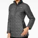 THE NORTH FACE Women's Aconcagua 3 Hooded Jacket | Insulated Winter Coat, Wind & Water Resistant, Attached 3 Piece Hood with Cinch Cord, TNF Grey-NPF, Medium