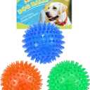 Petizer 3 Pack 2.5" Squeaky Toy Balls, Floating Pool Balls, Spiky Water Toys, Durable Interactive Fetch Toys for Puppy, Chew Toys for Teething (Small Dog) (Blue+Orange+Green)