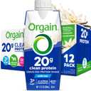 Orgain Clean Protein Shake, Grass Fed Dairy, Vanilla Bean - 20g Whey High Protein, Kosher, Ready to Drink, Low Net Carbs, Gluten Free, No Soy Ingredients, 11 Fl Oz (Pack of 12) (EXP 06/02/26)