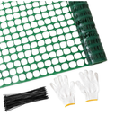 PotatoLife Plastic Mesh Fence Safety Fence, 4'x100' Roll with 100 Zip Ties, Resuable Temporary Netting for Garden Fencing, Construction, Snow Fencing, Animal Barrier, Poultry, Deer, Patio, Green