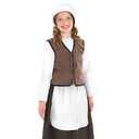 fun shack Kids Colonial Costume Girls, Tudor Kitchen Dress, Medieval Renaissance Outfit, Pilgrim Attire for Girls (X-Large)