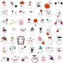 Tenceur 50 Pcs Halloween Iron on Patches Halloween Ghost Patches Sew on Boo Cartoon Embroidered Applique Repair Accessories Crafts Festive Gifts for Clothing Hat Shirt Bag Jeans