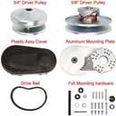 212CC Torque Converter 6.5 HP 3/4" Go Kart Mini Bike Comet Clutch 10T 40/41 and 12T 35 Chain Predator Driver Pulley Replacement Set - 30 Series