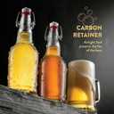 Swing Top Glass Bottles with Airtight Lids, Flip Top, for Carbonated Drinks, Kombucha Bottles, 2nd Fermentation, Water - 16 Ounces - 6 Pack