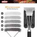 GRILLART Grill Brush and Scraper with Deluxe Handle, Safe Wire Grill Brush BBQ Cleaning Brush Grill Grate Cleaner for Gas Infrared Charcoal Porcelain Grills, BR-8529