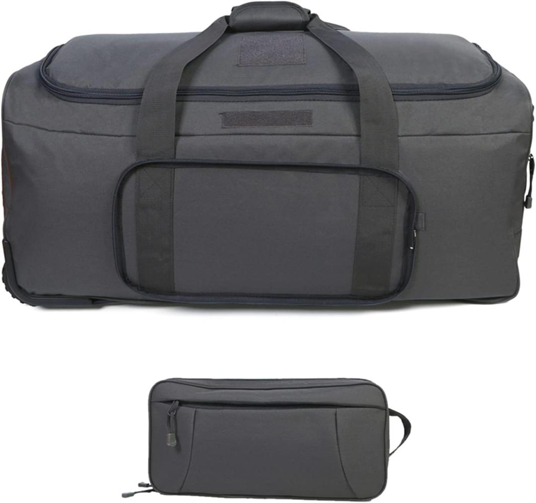 Greencity Duffel Bag Wheels Rolling Deployment Wheeled Military Suitcase Heavy-Duty Extra large deployment bag Capacity 32 InchGrey