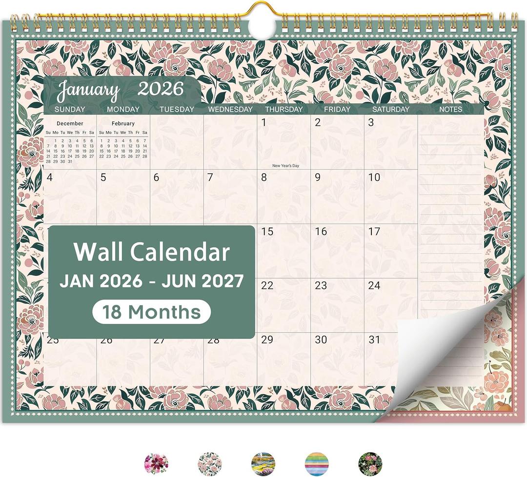 7 x 2026 Calendar, Rustic Botanical 2026 Wall Calendar Starts from January 2026, 11.5" x 14.7", Monthly Wall Planner Hanging with Premium Paper, Ideal for Office or Home, Giftable Present