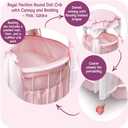 Badger Basket Pavilion Doll Bed for Dolls - Includes Padded Mat - Durable, Stylish Toy Furniture with Canopy for Pretend Play & Dcor for Kids Ages 3+ - Pink, 18