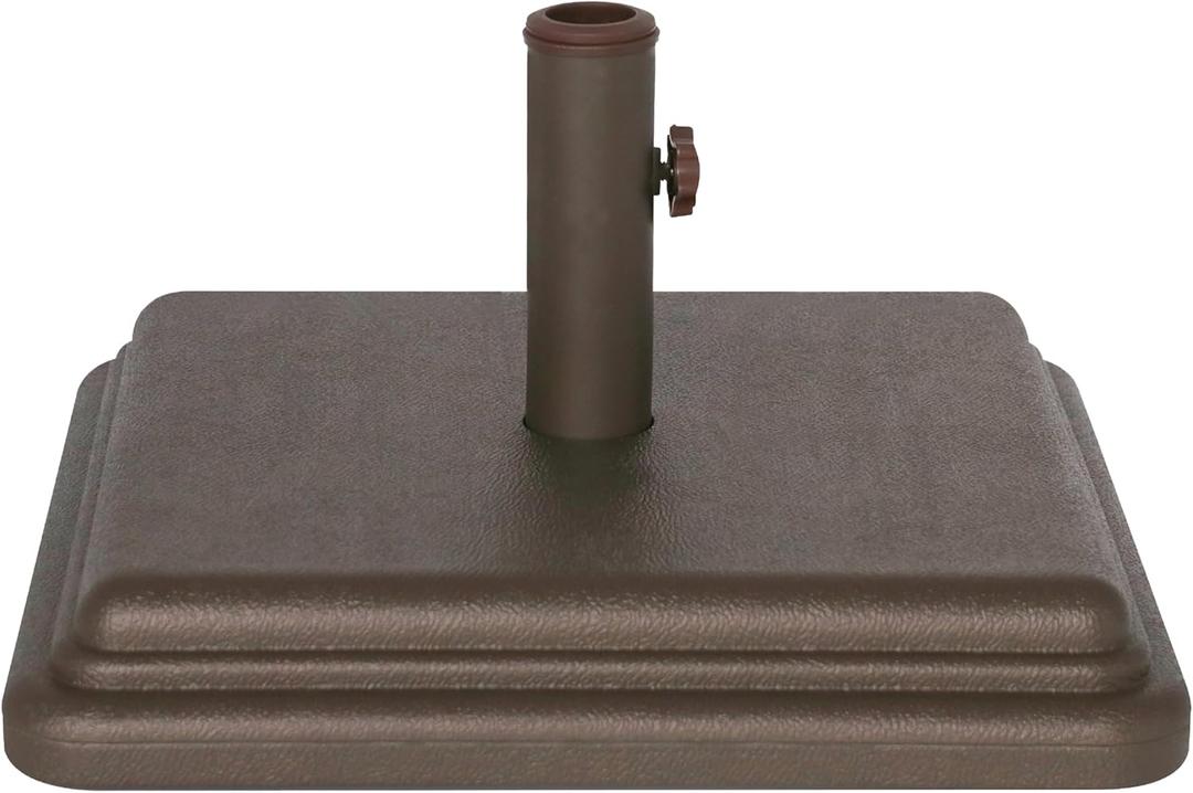 US Weight 40 Pound Umbrella Base - Weighted Umbrella base For Use With Patio Table – Heavy Duty Base- 4” Stem Accommodates 1”-1.5” Pole Sizes - Bronze