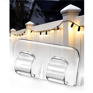 Hooks for Outdoor String Lights Clips: 26Pcs Heavy Duty Light Hook with Waterproof Adhesive Strips - Outside Clear Cord Holders for Hanging Christmas Lighting - Outdoors Sticky Clip