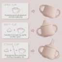 Moonkie Silicone Baby Sippy Cups | 3 Stages Training Cup Straw Cup for Infants Toddlers and Kid | 4 oz 2Pack (Blush + Mauve)
