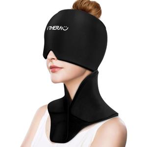 Migraine Relief Cap & Neck Ice Pack Wrap Gel Set with Velcro, Reusable Headache Relief Cap Shoulder Ice Pack, Head Cervical Hot and Cold Compress for Tension, Cooling, Pain Relieve, Swelling, Pressure
