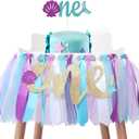 Mermaid Skirt For 1st Birthday, Party Supplies For Highchair Tutu Skirt