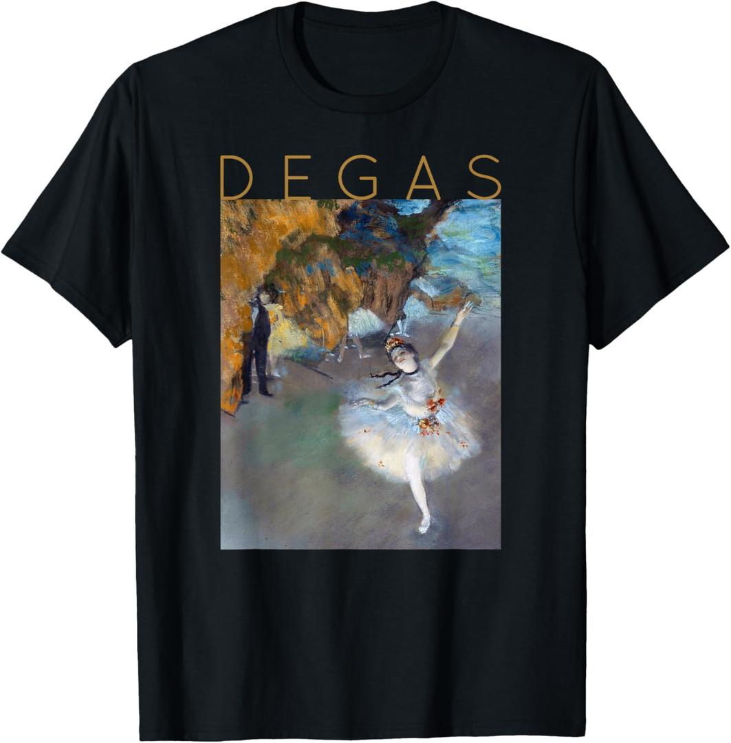Edgar Degas Dancer on Stage for Artists and Ballerinas T-Shirt, Small, Men, Black 