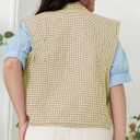 VAOYIU Womens Cropped Puffer Vest Lightweight Sleeveless Plaid Printed Cotton Quilted Vest Outwear (XL)