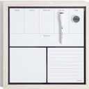 U Brands Rustic Weekly Dry Erase Planner Board, 14 x 14 Inches, Office Supplies, White Wood Frame
