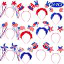 Moon Boat 24PCS Patriotic Head Boppers Headband - Star Uncle Sam Hat Balloons- Fourth 4th of July Party Accessories Favors Decorations