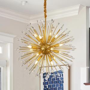 16-Light Gold Sputnik Chandelier, Starburst Firework Pendant Light fixtures