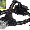 LED Rechargeable Headlamp, 99,000 Lumens Head Lamps (Include attery) Super Bright Long Distance Headlamps with 5 Mode Waterproof, 90 Adjustable Head Lights for Forehead Adults Outdoor Camping