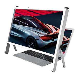 3D 21 Inch Laptop Computer Screen Magnifier, Laptop Computer Screen Magnifier Expanders Bracket Magnifiers Ultra-Clear Projector Screen Magnifying, Portable Amplifier Desktop (Color : White)